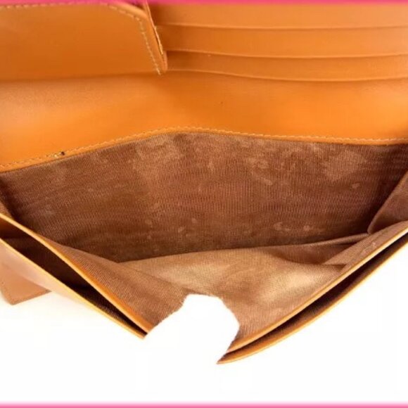 Celine Wallet Purse Long Wallet Macadam Brown Brown Woman Authentic Used - Picture 11 of 11